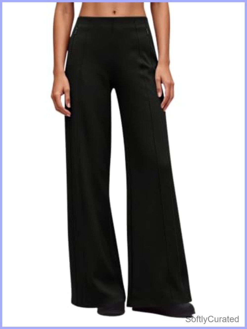 QINSEN Women's Yoga Pants High Waisted Wide Leg with Zipper Pockets Drawstring